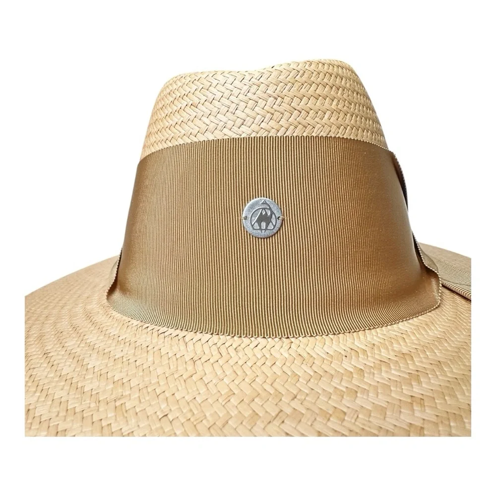 FREYA for VERONICA BEARD Field Gardenia Panama Hat in Tan Raffia Suede Strap New - Picture 8 of 11